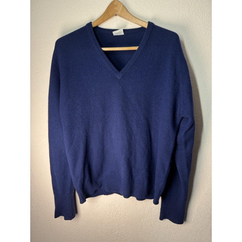 Vintage St Michael Cashmere Sweater Navy Blue Men's‎ 40" Made in Britain Rare
